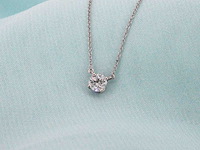 Tiffany & co - platina solitaire halscollier met een natuurlijke diamant - afbeelding 8 van  8