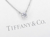 Tiffany & co - platina solitaire halscollier met een natuurlijke diamant