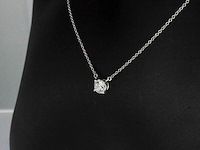 Tiffany & co - platina solitaire halscollier met een natuurlijke diamant - afbeelding 3 van  9