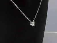 Tiffany & co - platina solitaire halscollier met een natuurlijke diamant - afbeelding 4 van  9