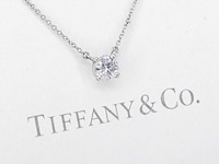 Tiffany & co - platina solitaire halscollier met een natuurlijke diamant - afbeelding 1 van  9