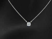 Tiffany & co - platina solitaire halscollier met een natuurlijke diamant - afbeelding 5 van  9