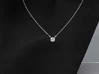 Tiffany & co - platina solitaire halscollier met een natuurlijke diamant - afbeelding 2 van  9