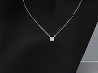 Tiffany & co - platina solitaire halscollier met een natuurlijke diamant - afbeelding 2 van  9