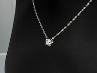Tiffany & co - platina solitaire halscollier met een natuurlijke diamant - afbeelding 3 van  9