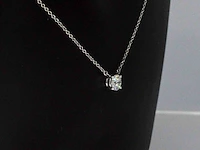 Tiffany & co - platina solitaire halscollier met een natuurlijke diamant - afbeelding 4 van  9