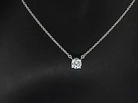 Tiffany & co - platina solitaire halscollier met een natuurlijke diamant - afbeelding 5 van  9