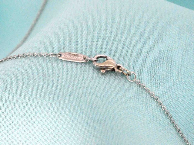 Tiffany & co - platina solitaire halscollier met een natuurlijke diamant - afbeelding 6 van  9