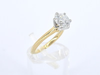 Tiffany & co geelgouden solitair ring met natuurlijke diamant - afbeelding 3 van  15
