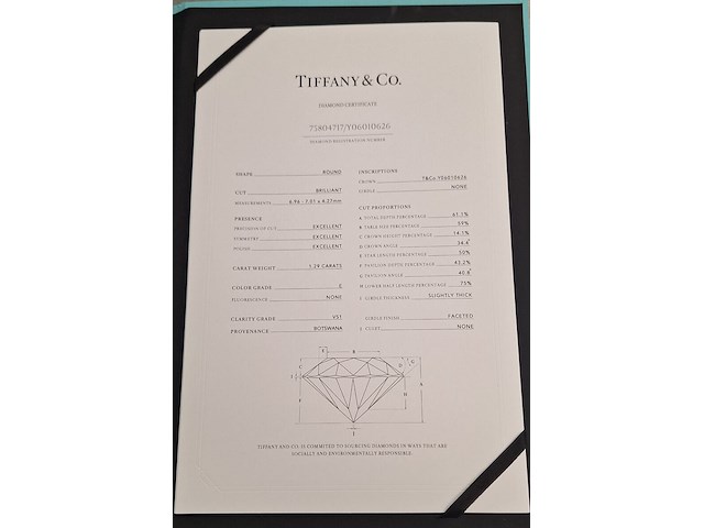Tiffany & co geelgouden solitair ring met natuurlijke diamant - afbeelding 5 van  15