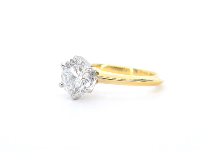Tiffany & co geelgouden solitair ring met natuurlijke diamant - afbeelding 9 van  15