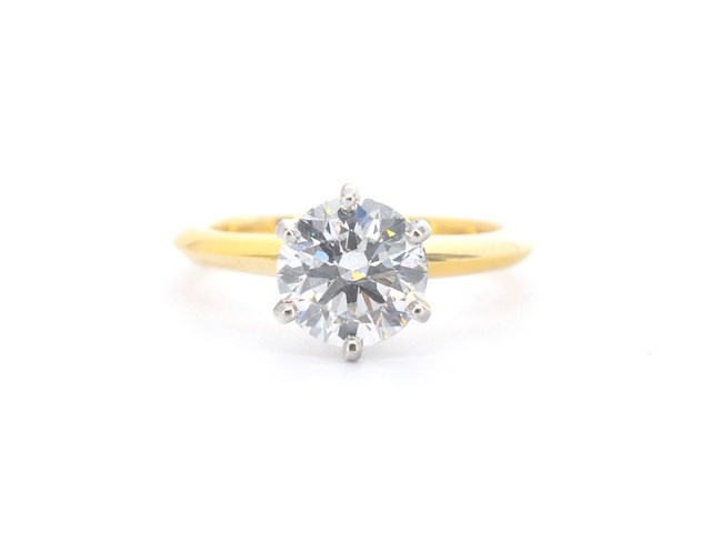 Tiffany & co geelgouden solitair ring met natuurlijke diamant - afbeelding 11 van  15