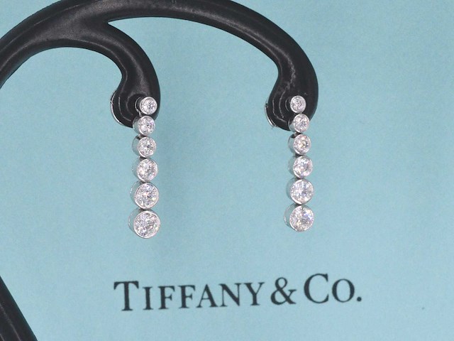 Tiffany & co platina jazz druppel oorbellen - afbeelding 1 van  10