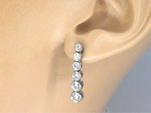 Tiffany & co platina jazz druppel oorbellen - afbeelding 3 van  10