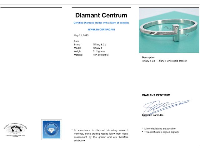 Tiffany & co tiffany t witgouden armband - afbeelding 3 van  3