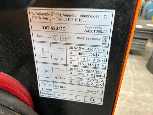 Tig 420 dc midden tig-lasmachine - afbeelding 7 van  7