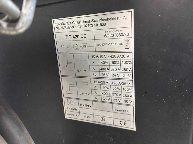 Tig 420 dc tig-lasmachine - afbeelding 5 van  5