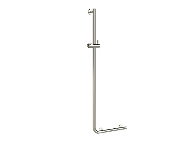 Tiger boston comfort & safety handgreep wandbeugel met douchestang links rvs - afbeelding 2 van  3