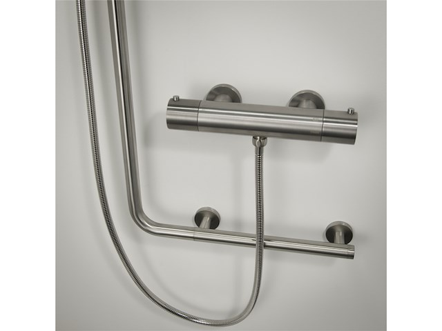 Tiger boston comfort & safety handgreep wandbeugel met douchestang links rvs - afbeelding 3 van  3