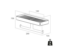 Tiger toiletrolhouder carv met planchet zwart - afbeelding 3 van  6