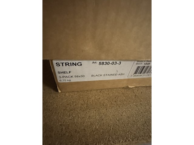Tijdschriftenkast string, wit/zwart - afbeelding 4 van  5
