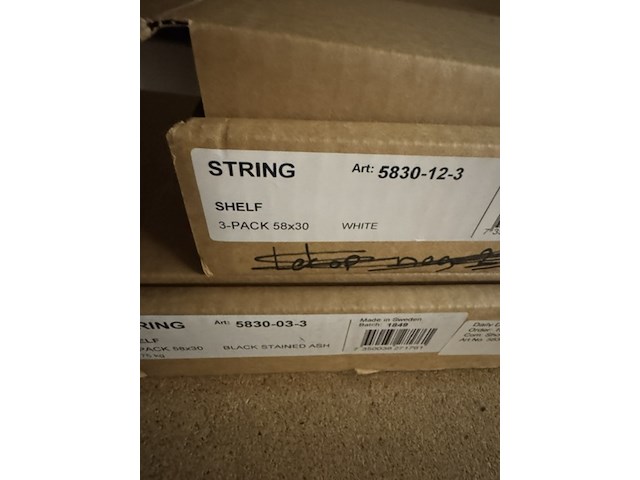 Tijdschriftenkast string, wit/zwart - afbeelding 5 van  5