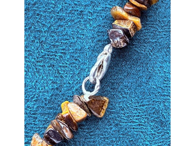 Tijgeroog splitketting collier - afbeelding 4 van  4