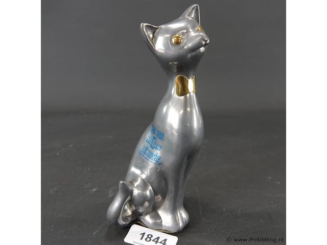 Tin met bronzen poes - afbeelding 1 van  5