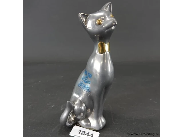 Tin met bronzen poes - afbeelding 1 van  5