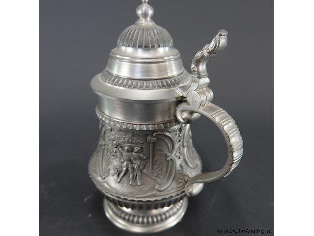 Tinnen bierkrug (ook wel bierstein genoemd) - afbeelding 2 van  5