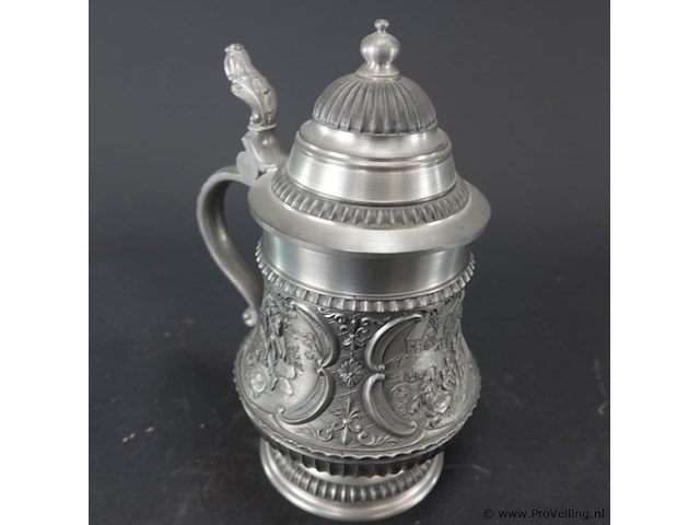 Tinnen bierkrug (ook wel bierstein genoemd) - afbeelding 3 van  5