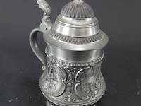 Tinnen bierkrug (ook wel bierstein genoemd) - afbeelding 3 van  5