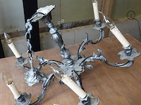 Tinnen florentijns design kandelaber - afbeelding 2 van  5