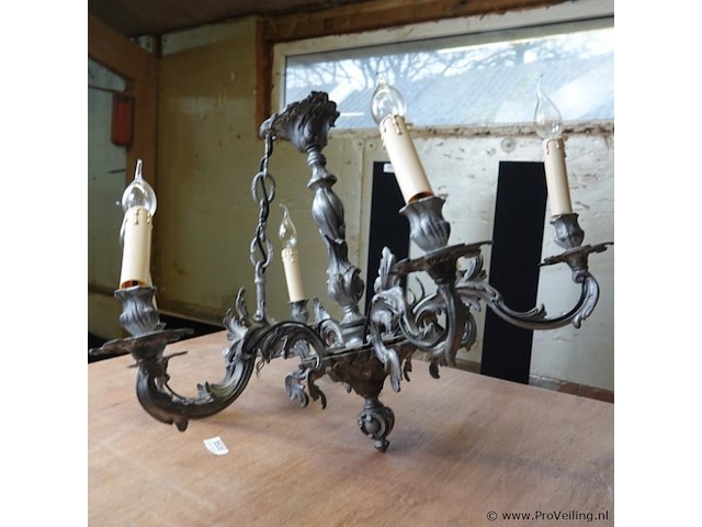 Tinnen florentijns design kandelaber - afbeelding 3 van  5