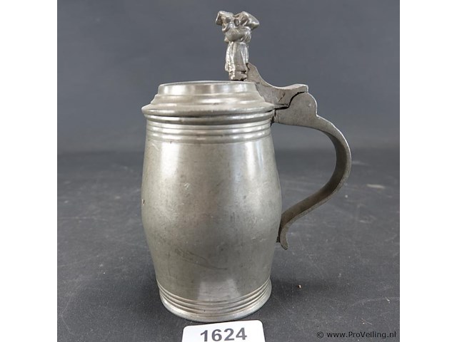 Tinnen kan met drinker in top - afbeelding 1 van  5