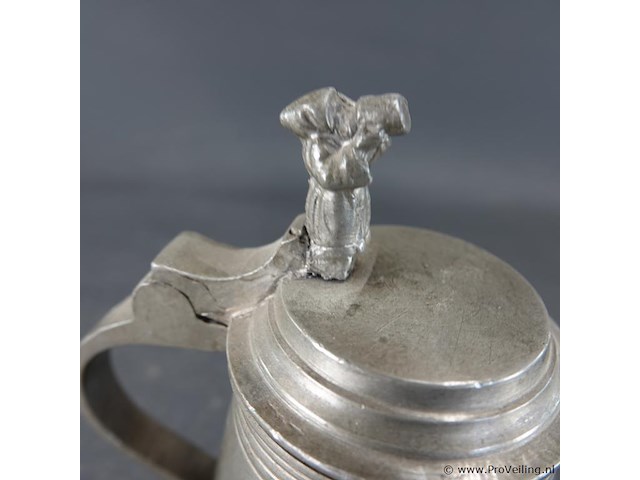 Tinnen kan met drinker in top - afbeelding 3 van  5