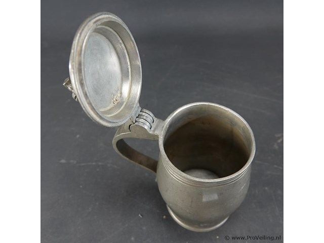 Tinnen kan met drinker in top - afbeelding 4 van  5