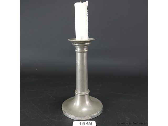 Tinnen kandelaar - afbeelding 1 van  5