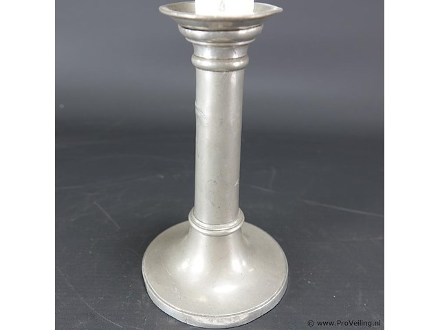 Tinnen kandelaar - afbeelding 2 van  5