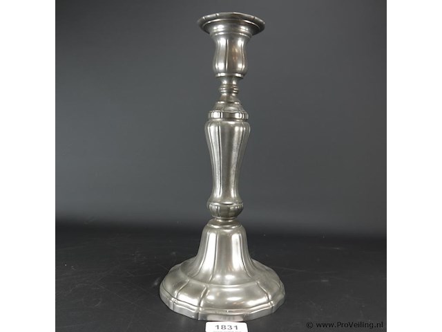 Tinnen kandelaar - afbeelding 2 van  5