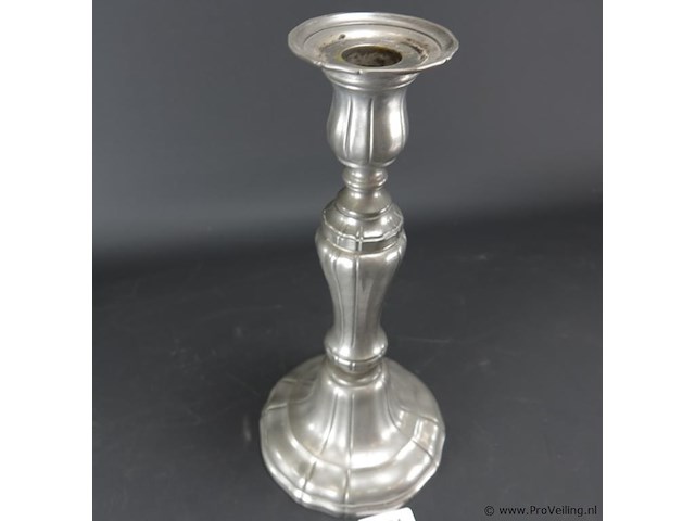 Tinnen kandelaar - afbeelding 3 van  5