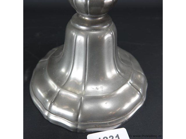 Tinnen kandelaar - afbeelding 4 van  5
