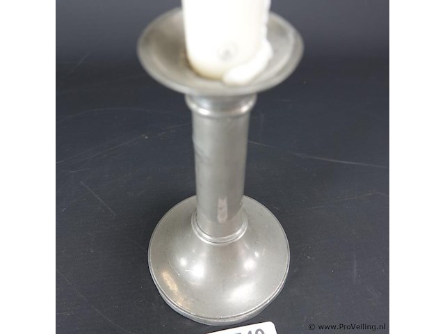 Tinnen kandelaar - afbeelding 3 van  5