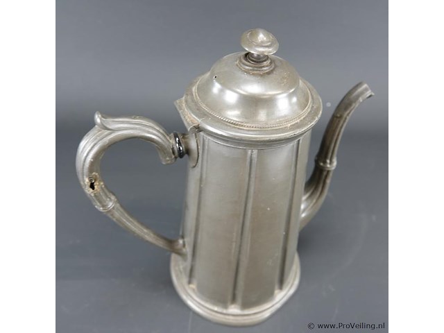 Tinnen koffiepot ca. 1880-1890 gemaakt door sharman & hydes sheffield, engeland. - afbeelding 2 van  5