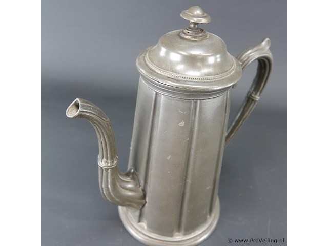 Tinnen koffiepot ca. 1880-1890 gemaakt door sharman & hydes sheffield, engeland. - afbeelding 3 van  5