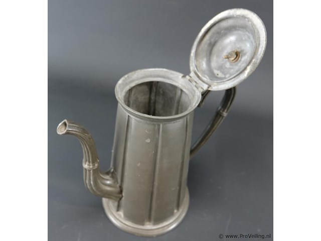 Tinnen koffiepot ca. 1880-1890 gemaakt door sharman & hydes sheffield, engeland. - afbeelding 4 van  5