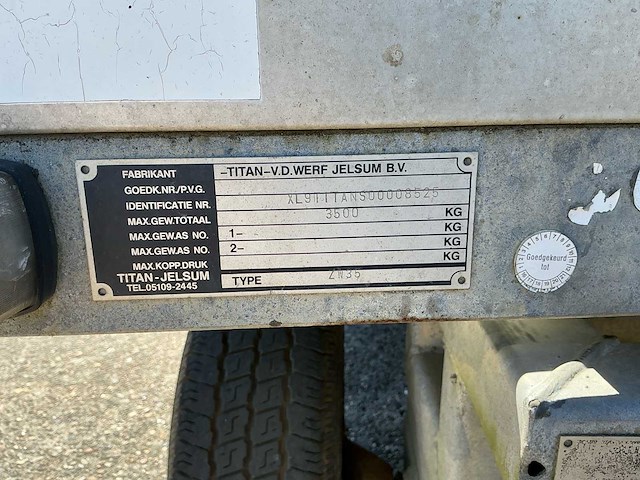 Titan jelsum - 1995 - zw 35 - schamel aanhanger - machine transporter - afbeelding 6 van  28