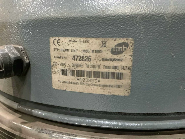 Tmb heavy line m1003 industriële stofzuiger - afbeelding 6 van  6