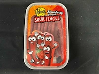 Tobies sour pencils strawberry vegan snoepgoed (216x) - afbeelding 3 van  5