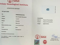 Toermalijn - 1.40 carat natuurlijke lagoon toermalijn (gecertificeerd) - afbeelding 3 van  4